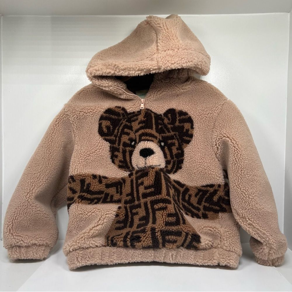 Fendi Kids Sherpa Bear Hoodie Size 12 - 150 EU